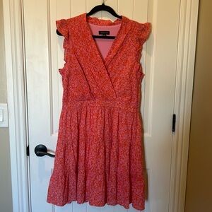 Rachel Zoe Coral Pink Mini Dress with Floral Print